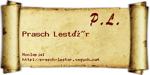 Prasch Lestár névjegykártya